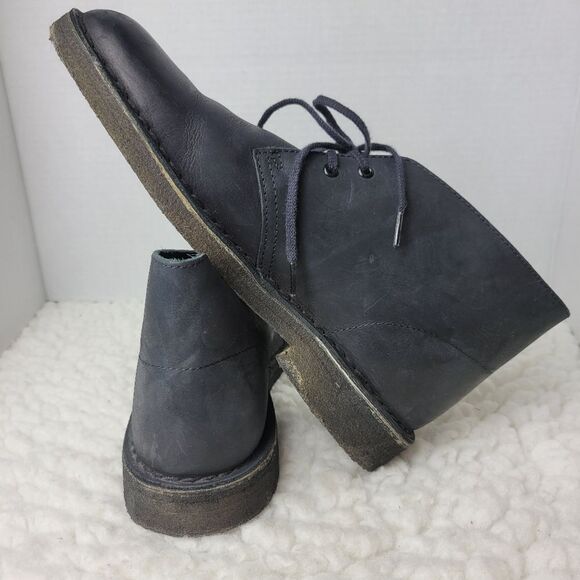 Clarks Original Chukka Desert  Boots Mens Size 8.5 Black Beeswax Leather - Picture 6 of 10